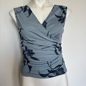 VTG y2k Limited Faux Wrap Sleeveless Top Size S Ruching Mall Soft Girl